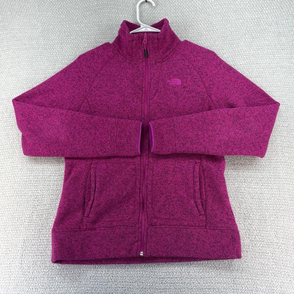 The North Face Jacket Womens Medium Pink‎ Banderitas Knit Fleece Full Zip